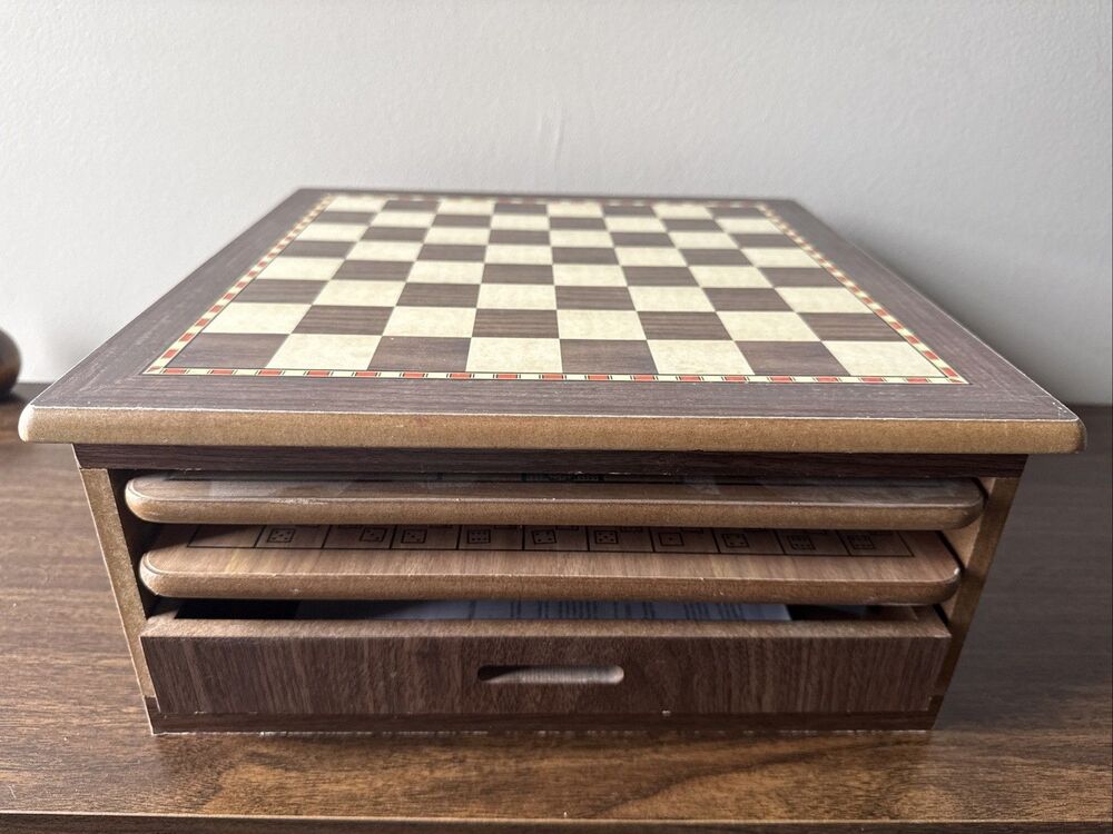 Pavilion Real Wood 10 in 1 Classic Game Set Complete w Manual Toy-R-Us